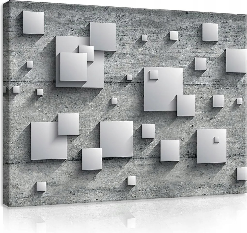 Vászonkép 100x75 Absztrakt geometria négyzetek 3D modern minimalizmus