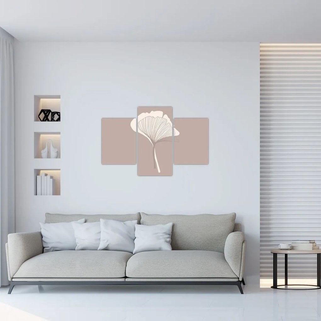 Kép - Bézs színű levelek N⁰3 (90x60 cm)