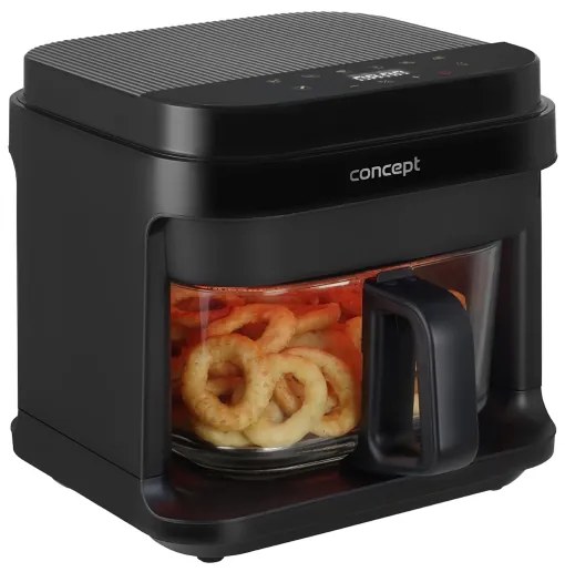 Concept FR5500 - Forró levegős sütő GLASS & FAST 5,5 l 1200W/230V fekete