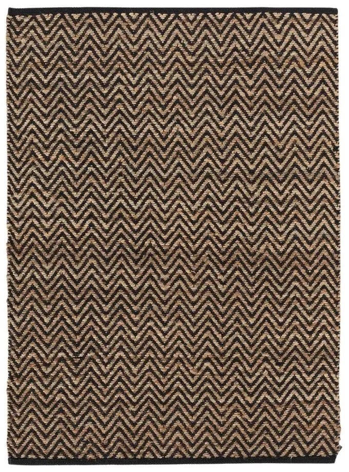 Fekete-natúr színű szőnyeg 120x170 cm Zigzag – douceur d'intérieur