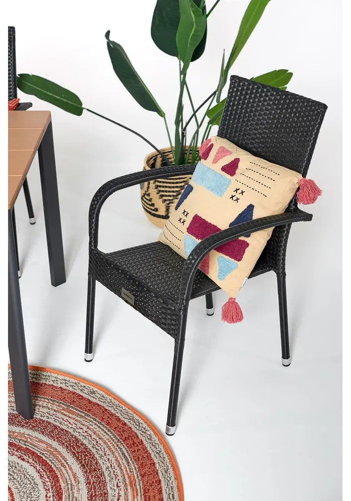 Paris fekete kerti szék mesterséges rattanból - Le Bonom