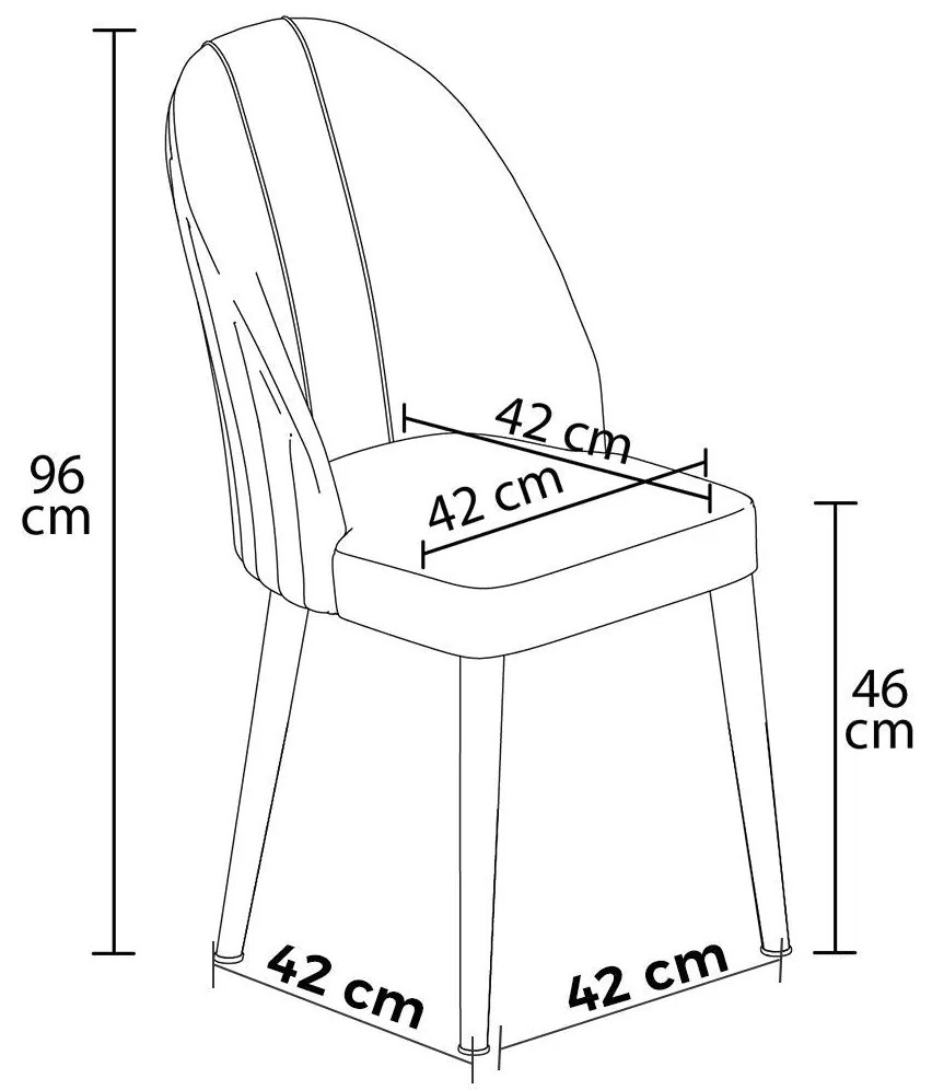 Étkezőszék szett (6 db) Mara - Krém, Arany