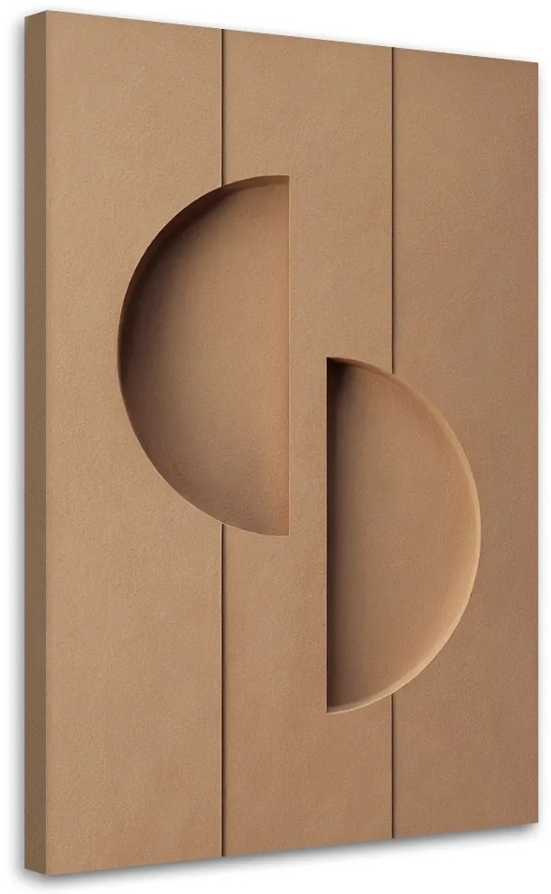 Gario Vászonkép Bézs domborműves geometria Méret: 60 x 90 cm