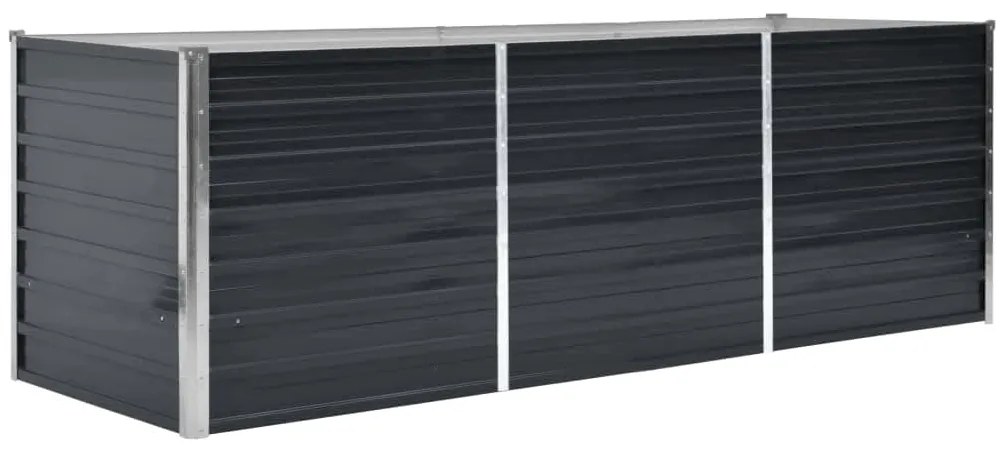 vidaXL antracitszürke horganyzott acél kerti magaságyás 240x80x77 cm