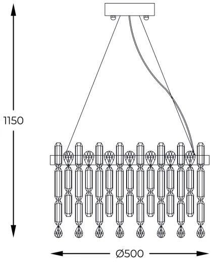 Zuma Line 9867-500 - Csillár zsinóron CROWN 6xE14/40W/230V arany