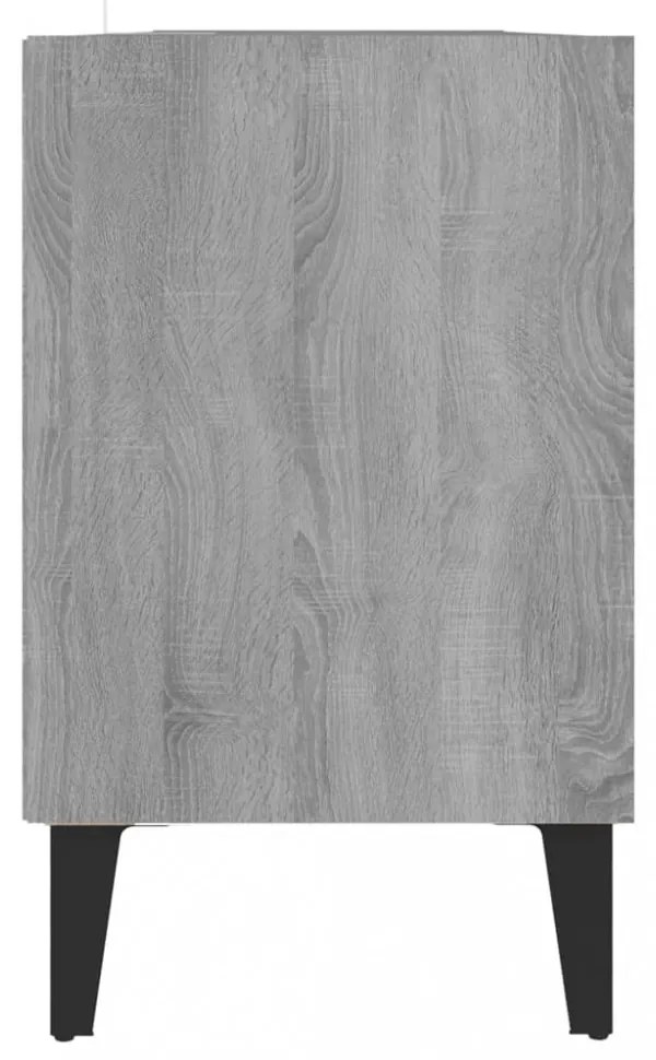 szürke sonoma színű TV-szekrény fémlábakkal 103,5 x 30 x 50 cm