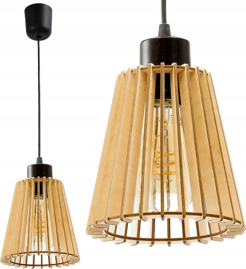 Led Függőlámpa Mennyezeti Fa 1xE27 Bögre Nappaliba Szobába Díszítő