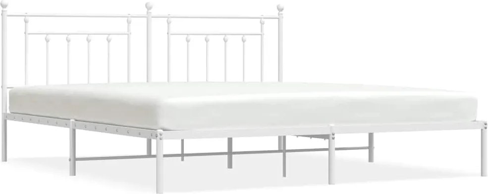 vidaXL fehér fém ágykeret fejtámlával 193 x 203 cm