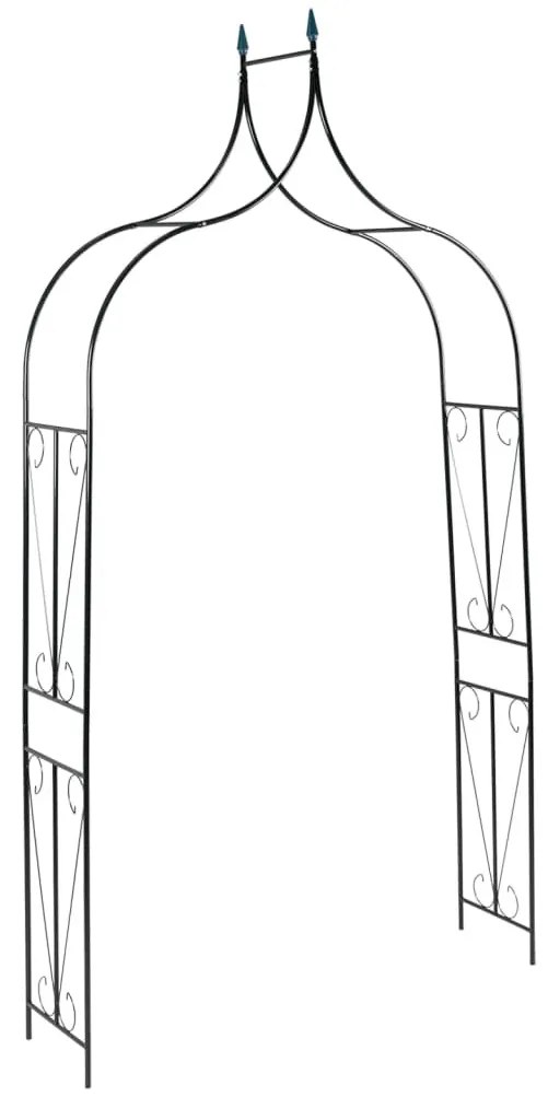 Sötétzöld vas kerti boltív 120 x 38 x 258 cm
