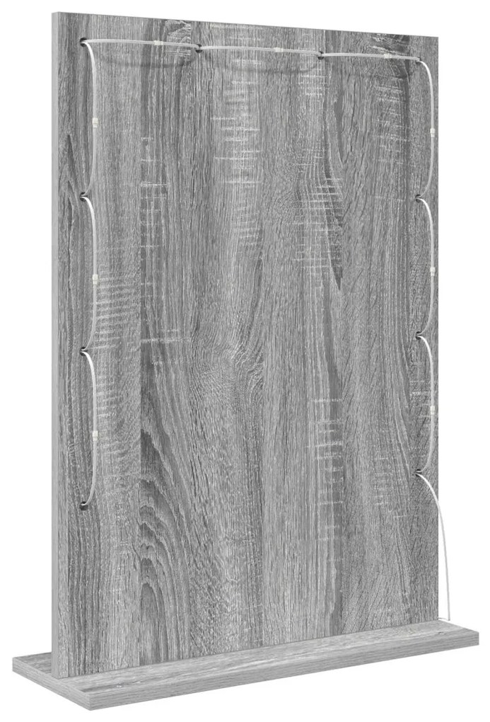 sminktükör Szürke sonoma Forgácslap, Üveg 70 x 50 x 18 cm Tükör