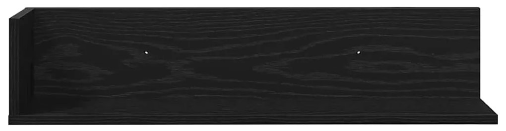 2 db fekete szerelt fa fali polc 75 x 16,5 x 16,5 cm