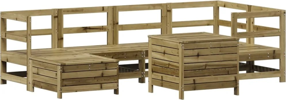 vidaXL 7 részes impregnált fenyőfa kerti kanapészett