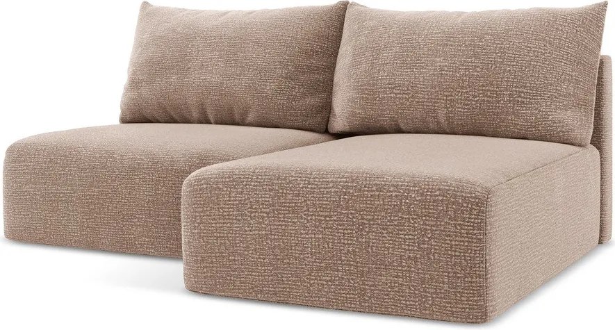 Világosbarna kinyitható-tárolóhelyes sarokkanapé (jobb oldali) Kalena – Makamii