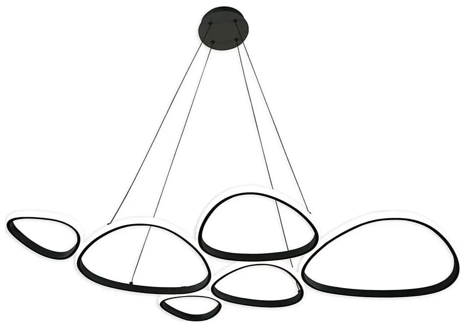 LED csillár kábelen PETRA LED/58W/230V 4000K fekete