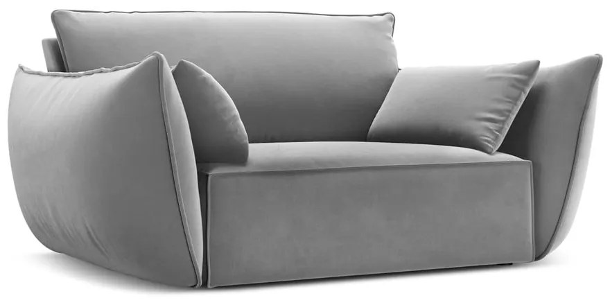 Világosszürke bársony fotel Vanda – Mazzini Sofas