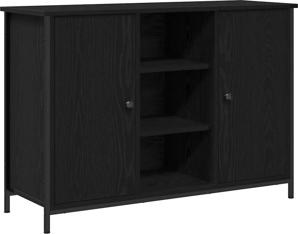 vidaXL Széf Fekete tölgy 100 x 35 x 70 cm