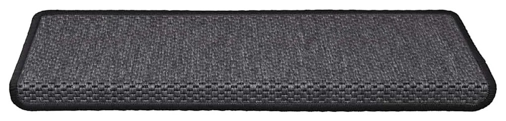 15 db szizál hatású antracitszürke lépcsőszőnyeg 65x21x4 cm