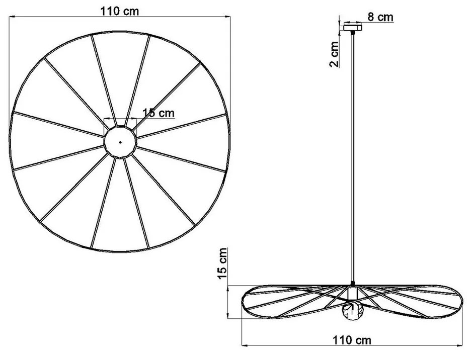 Fekete függőlámpa ø 110 cm Elliot – Sollux
