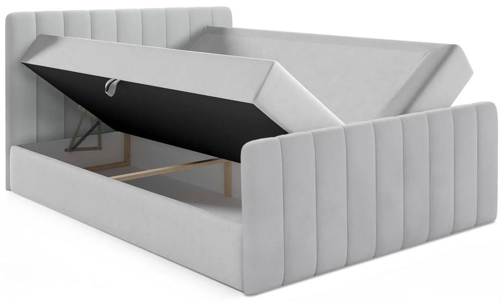 MV MAGIC PLUS kárpitozott boxspring ágy 180x200 - krémszínű