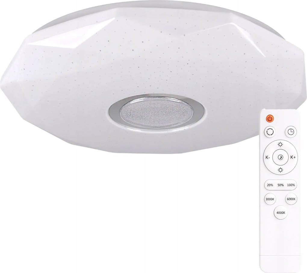 Mennyezeti Led lámpa Plafon Lámpatest Gyémánt 24W 3000K-6500K 39cm Távirányító
