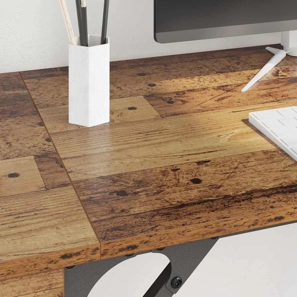 Számítógépes asztal fiókkal Öreg fa 131 x 48 x 75 cm Faanyag