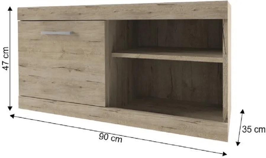 Komód 1D/90, tölgy san remo, ORESTES