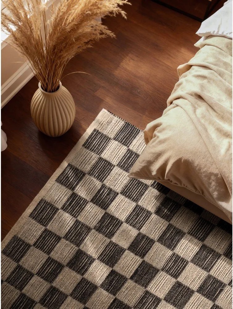 Fekete-krémszínű kétoldalas-kézi szövésű jutakeverék szőnyeg 160x230 cm Rex – Hanse Home