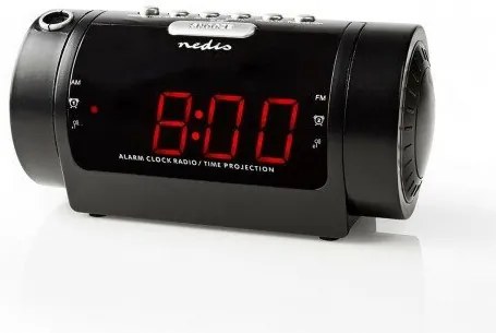 Nedis Digitális ébresztőóra rádióval és vetítővel,0,9" LED kijelzővel