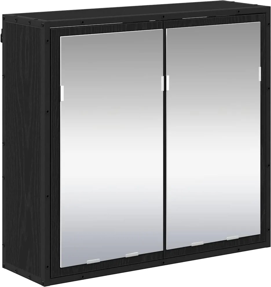 vidaXL Falpolc polcokkal Falra szerelhető Fekete tölgy 65 x 20 x 60 cm