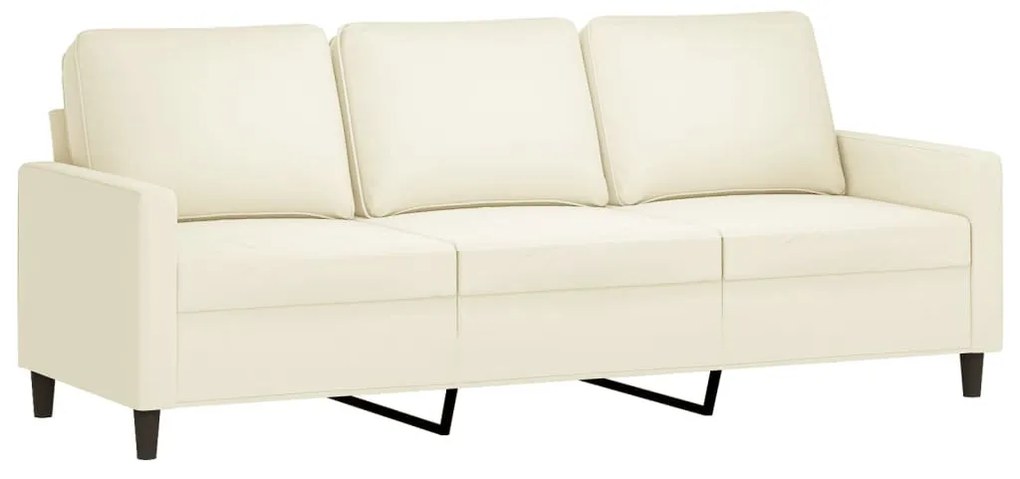 3 részes krémszínű bársony ülőgarnitúra párnákkal