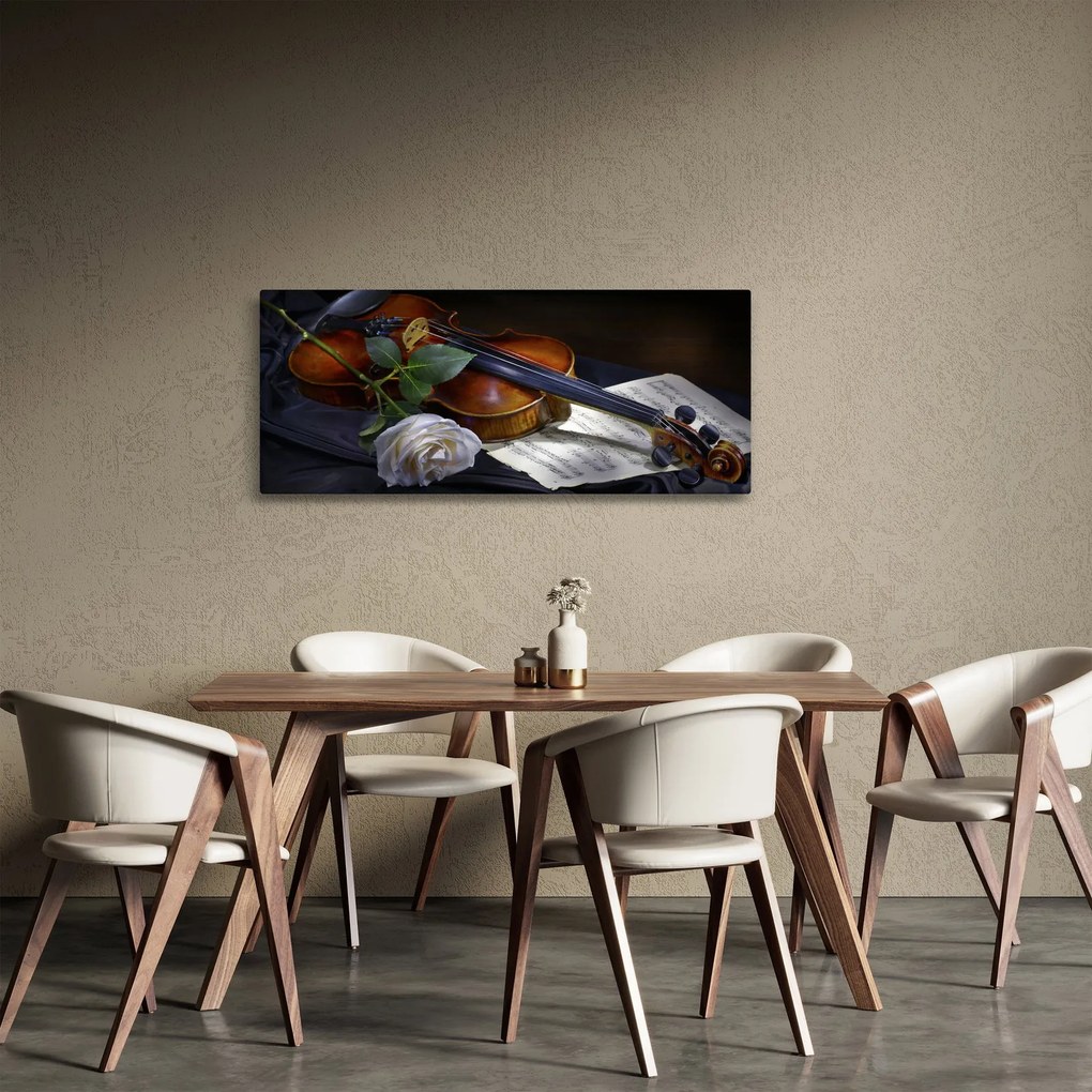 Kép - Rózsa és hegedű (120x50 cm)
