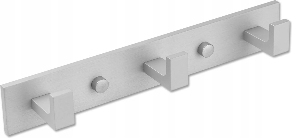 Fürdőszobai Törölközőtartó Ezüst Fém Akasztókkal A Fürdőszobába