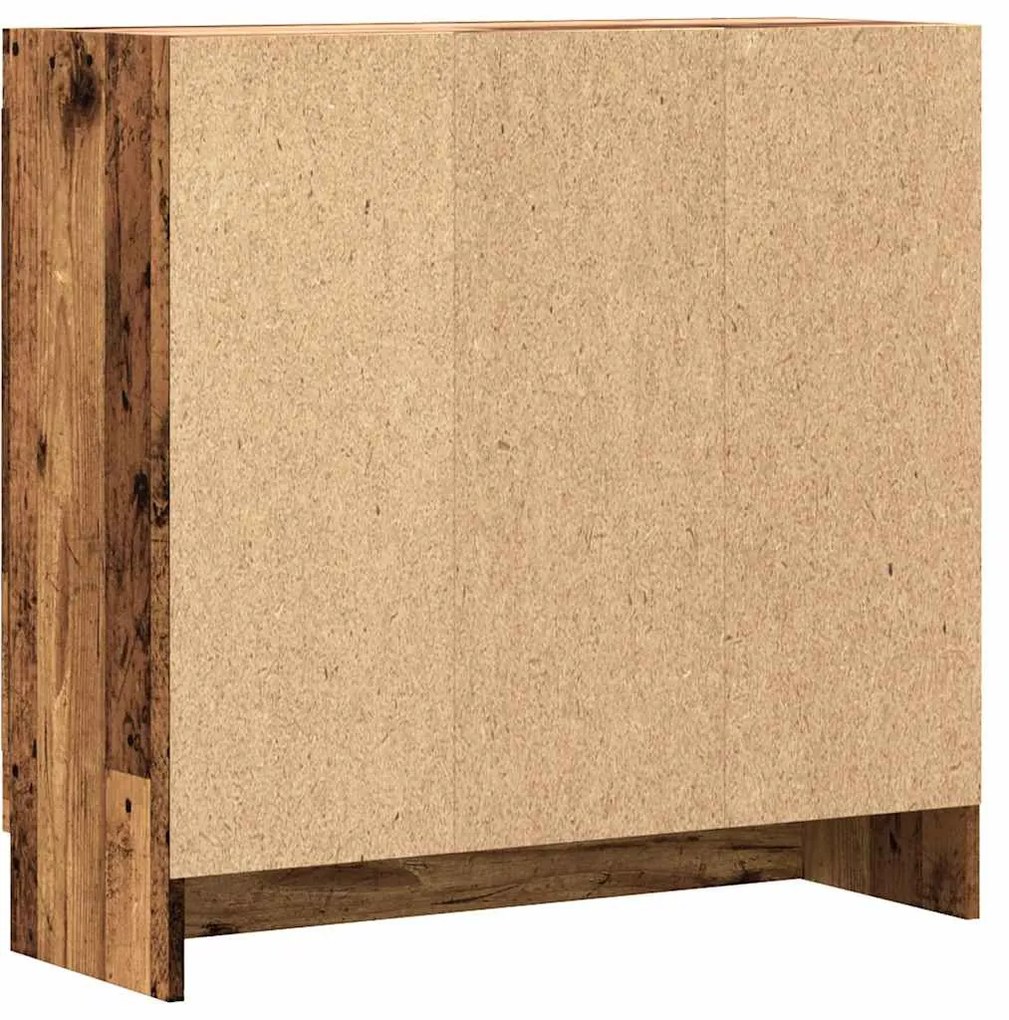 antik fa színű szerelt fa könyvszekrény 82,5 x 30,5 x 80 cm