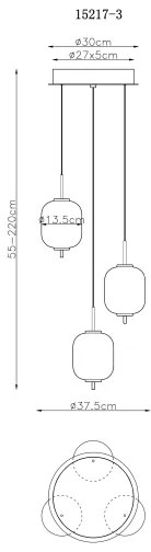 Globo 15217-3 - LED Csillár zsinóron EWALD LED/20W/230V