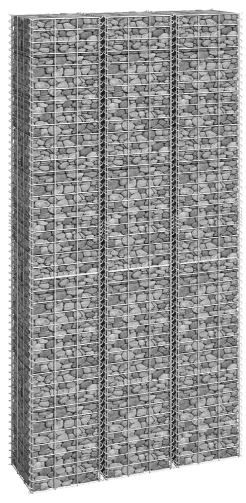 3 db vas gabion magaságyás 30 x 30 x 200 cm