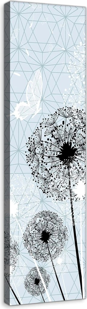 Vászonkép 45x145 Pitypangok pillangók könnyedség tavasz nyár geometria absztrakt