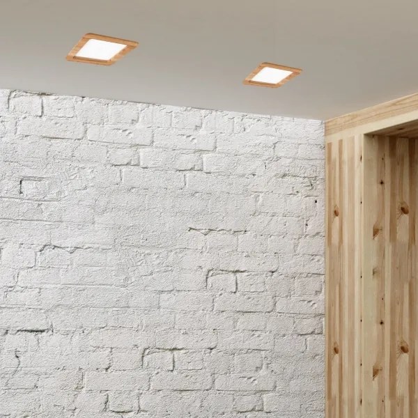 LED Beépíthető lámpa WOODY SPOT LED/17W/230V 3000K tölgy 18,5x18,5 cm