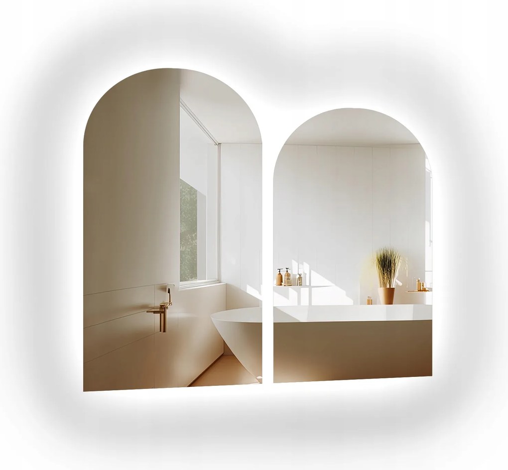 Frank LED-es két darabos félig ovális fürdőszobai tükör szett 60x100cm 60x120cm