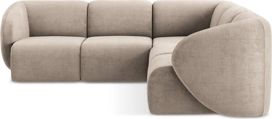 Világosbarna zsenília sarokkanapé Lani – Makamii