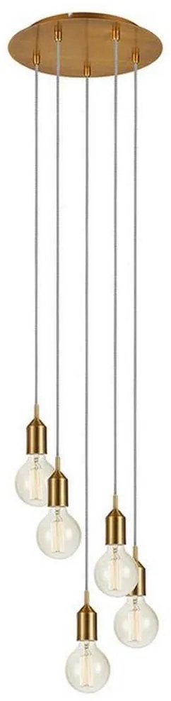 Markslöjd 108100 - Csillár zsinóron BRONX 5xE27/60W/230V bronz