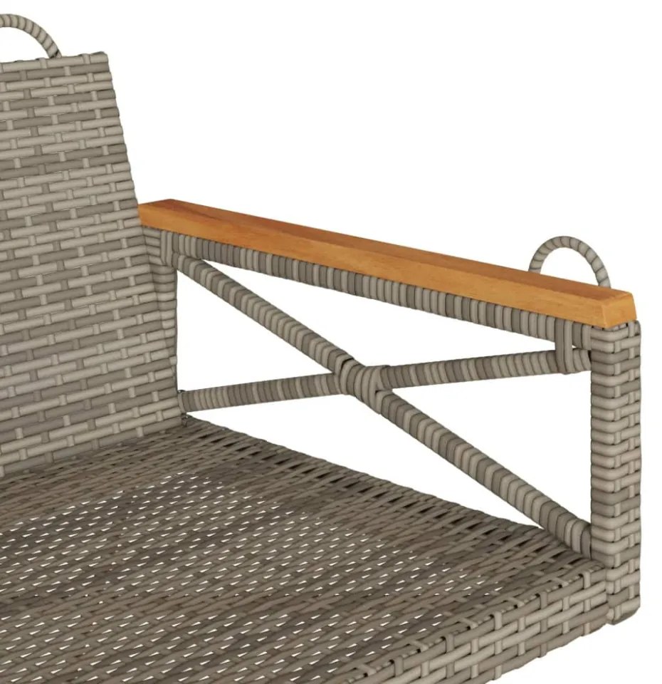 szürke polyrattan hintapad 63 x 62 x 40 cm
