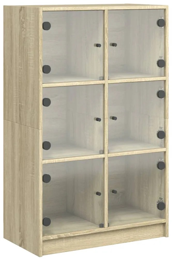 sonoma tölgy színű magasszekrény ajtókkal 68 x 37 x 109 cm
