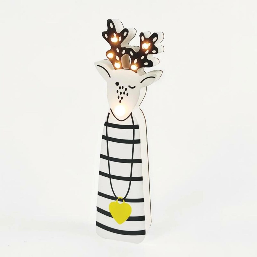 Aca Lighting fa dekorációs rénszarvas 6 Led Ww elemes (2xAAA) IP20 8x3x29.5