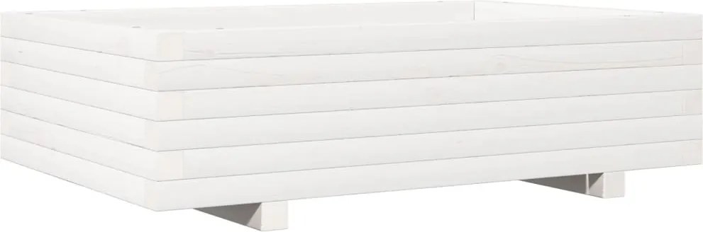 vidaXL fehér tömör fenyőfa kerti virágláda 90x60x26,5 cm