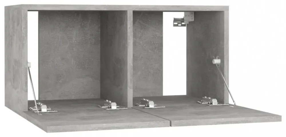 4 db betonszürke szerelt fa TV-szekrény 60 x 30 x 30 cm