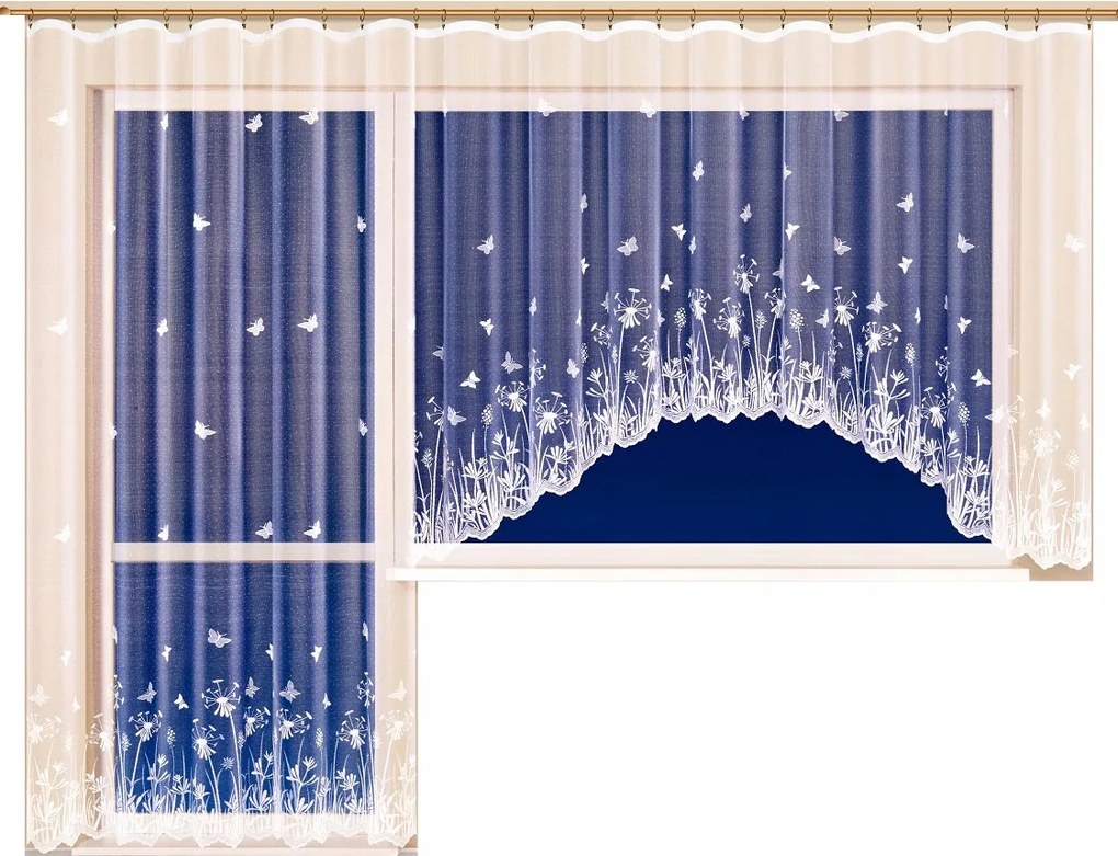 Mg Függöny fehér 14098 Erkély 200x250 pol szalaggal