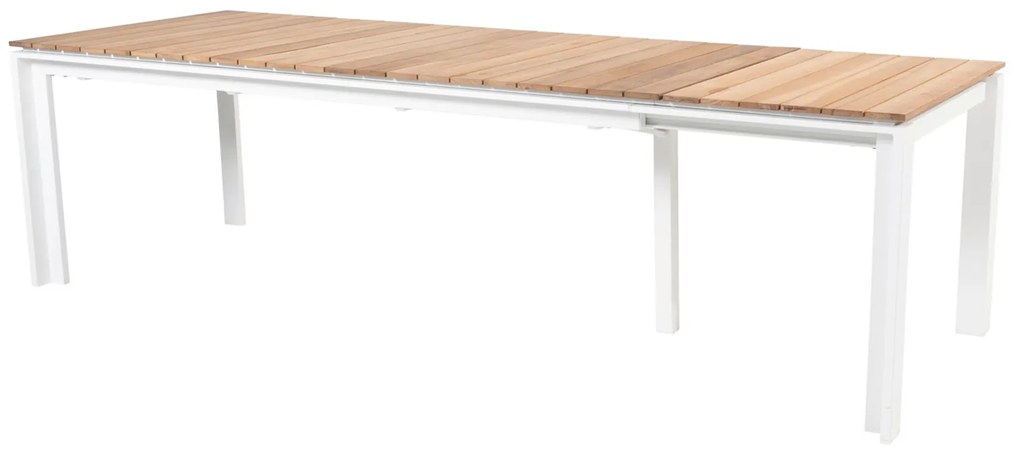 Optimum Teak hosszabítható fehér étkezőasztal 220-340 cm