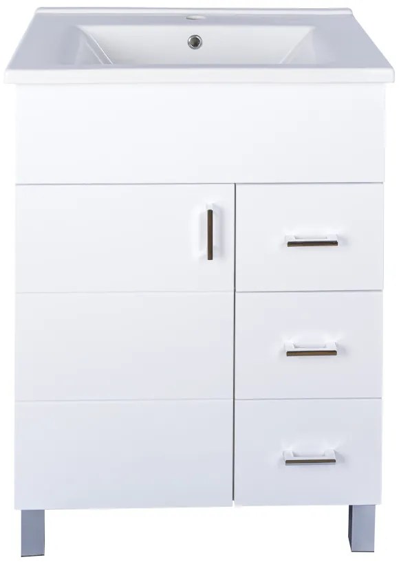 VivaStyle KARINA 75 lábon álló fürdőszobabútor 3 fiókos Sanovit ATRIA 9075 mosdóval 75,3 x 45,5 cm