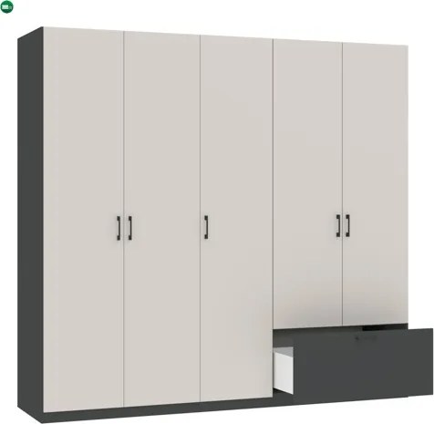 ALTA WARDROBE 5D1S ANTHRACITE+CASHMERE