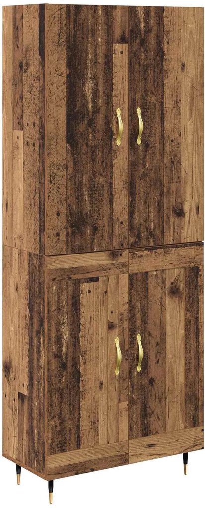 vidaXL Magasfiú Falra szerelhető Öreg fa 69,5 x 34 x 180 cm Faanyag